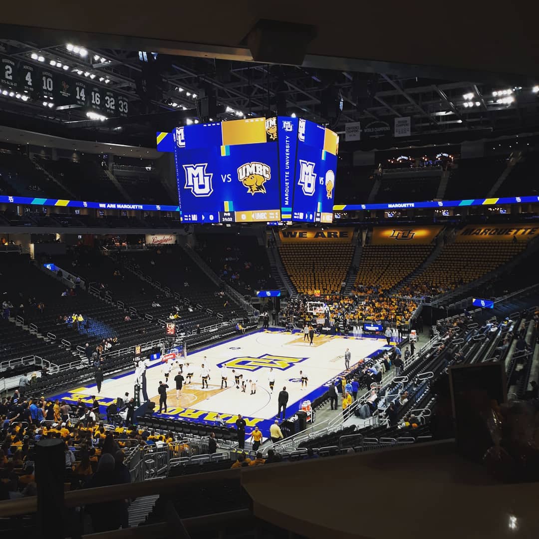 Fiserv Forum New and Innovated White and Blue Press