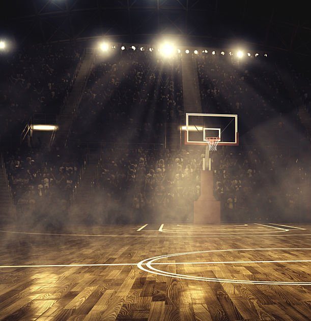 Indoor+floodlit+basketball+arena+full+of+spectators+-+full+3D